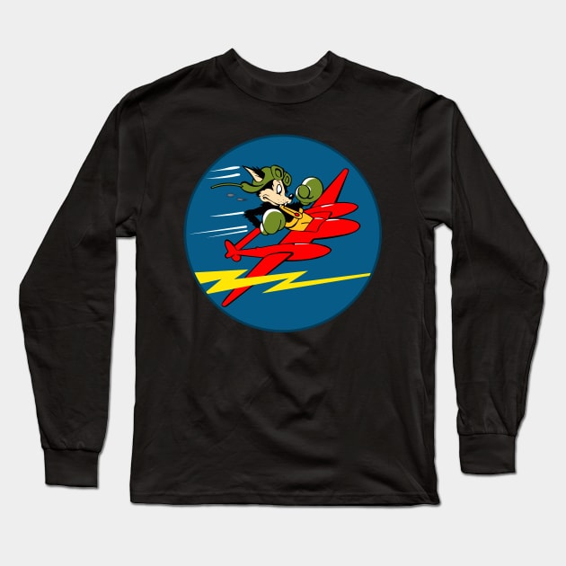 428th P-38 Fighter Squadron WWII Insignia Long Sleeve T-Shirt by Mandra